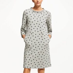 Boden Gray Sheath Dress with Cuffed Sleeves